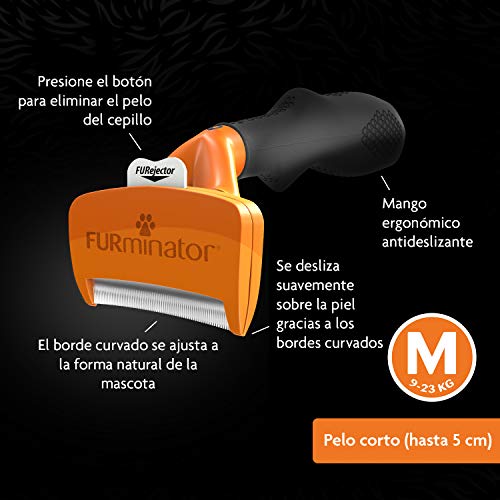 FURminator M Herramienta deshedding para perros medianos de pelo corto