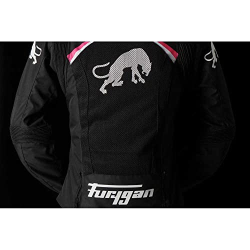 Furygan CYANE Vented Equipamiento Deportivo para Fans, Hombres, Negro-Blanco-Rosa (Multicolor), XL