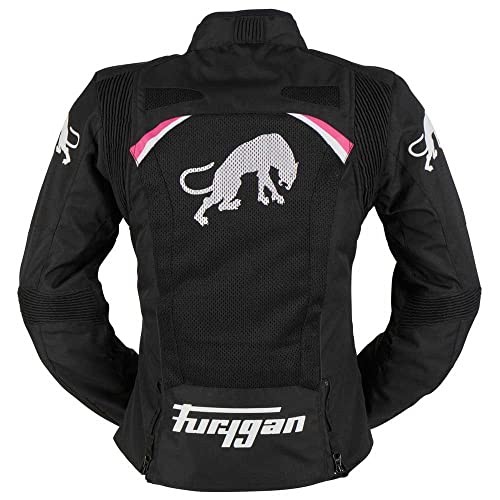 Furygan CYANE Vented Equipamiento Deportivo para Fans, Hombres, Negro-Blanco-Rosa (Multicolor), XL