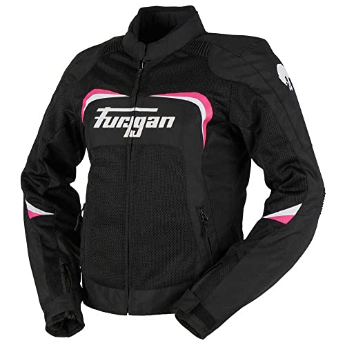 Furygan CYANE Vented Equipamiento Deportivo para Fans, Hombres, Negro-Blanco-Rosa (Multicolor), XL