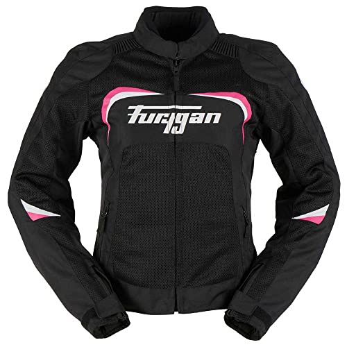 Furygan CYANE Vented Equipamiento Deportivo para Fans, Hombres, Negro-Blanco-Rosa (Multicolor), XL