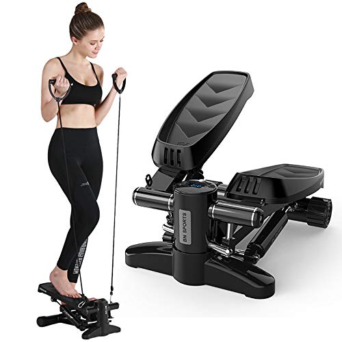 FWL Steppers, Incluyendo el hogar Steppers con Resistencia a la Banda LCD de Formación Informática, pequeños y Equipo Compacto Home Fitness Adecuado para Todo Tipo de Personas Arriba y Abajo Steppers