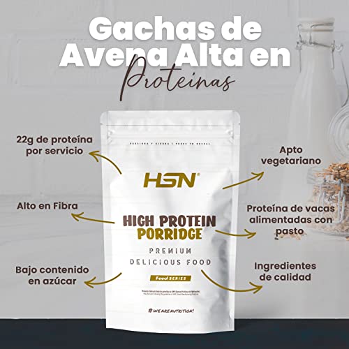 Gachas de Avena Proteicas de HSN | Sabor Vainilla 1 Kg = 20 Tomas | Porridge Proteico de Avena Integral y Proteína de Suero | Fácil y Rápido de Preparar | Bajo en Azúcar | Apto Vegetariano