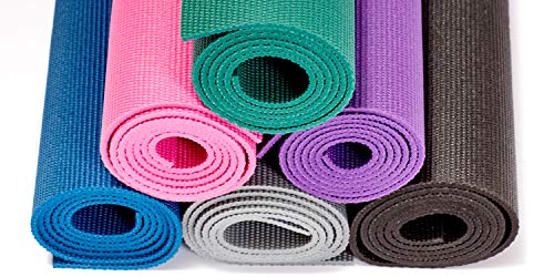 Gaiam Essentials Premium - Esterilla de yoga con soporte para esterilla de yoga, color gris, 172 cm de largo x 60 cm de ancho x 1/4 pulgadas de grosor