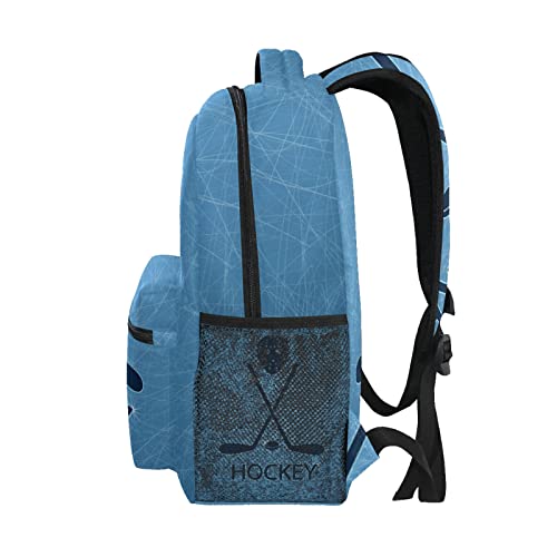 Galaxy Wolf - Mochila de viaje para portátil, tamaño grande, para viajes, trabajo, escuela, viajes, Pista de hielo con textura de hockey, talla única