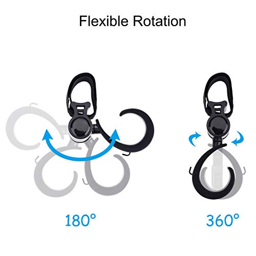 Ganchos Carrito Bebé Universal Gancho para Silla de Paseo Multiusos Gancho Para Colgar Cochecito tus Bolsas de la Compra en el Cochecito o Silla de Ruedas 4 Piezas