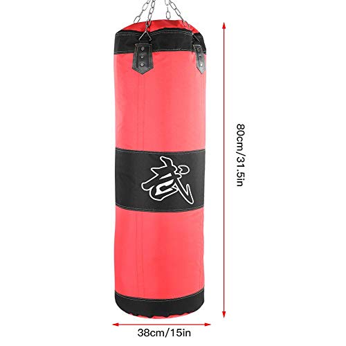 Ganchos Sacuda Bolsa de Arena Saco de Boxeo Funcional de Lona de Bolso Pesado de Boxeo Durable para Entrenar Ejercicio Hebilla de Seguridad(1M-Rojo)