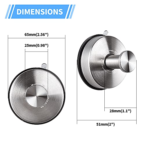 Ganchos ventosa de Vacío - JOMOLA Ganchos de Succión Super Toalleros de gancho para Pared Baño Cocina para Colgar Llaves Abrigos Ropa Bolsos Ducha Acabado Cepillado