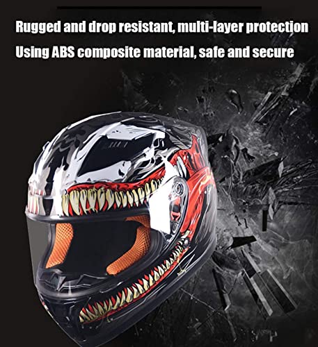 GAOZHE Casco Integral para Motocicleta con Visera para el Sol Casco Protector para Motocicleta, Aprobado por Dot/ECE, Gorra para ciclomotor para ciclomotor Mofa, para Carreras, Casco de motocic