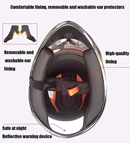 GAOZHE Casco Integral para Motocicleta con Visera para el Sol Casco Protector para Motocicleta, Aprobado por Dot/ECE, Gorra para ciclomotor para ciclomotor Mofa, para Carreras, Casco de motocic