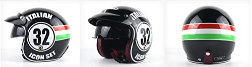 GAOZHE Casco Moto Abierto, Casco Moto Jet Vintage Casco Moto Jet ECE Homologado Casco,Moto Abierto Custom Visera Scooter para Mujer Hombre Adultos