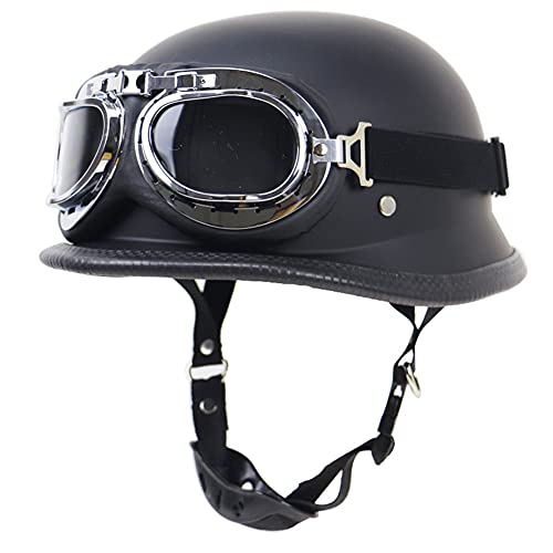 GAOZHE Helmets Casco Moto Jet ECE Homologado -Ciclomotor Casco,Classic Casco Moto Jet Casco Moto Abierto Custom Scooter para Mujer Hombre Adultos Retro Casco Moto