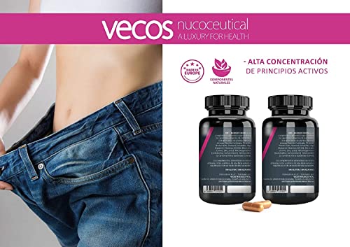 Garcinia Cambogia con L-Carnitina y Té Verde - Ultra Fat Burner - Con Probióticos Intestinales para Favorecer la Digestión - Efecto Saciante y Termogénico - Complemento Alimenticio