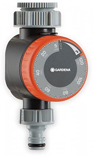 Gardena 1169-20 Temporizador para grifos con rosca de 26,5 mm (G 3/4) o 33,3 mm (G1), Gris/Naranja