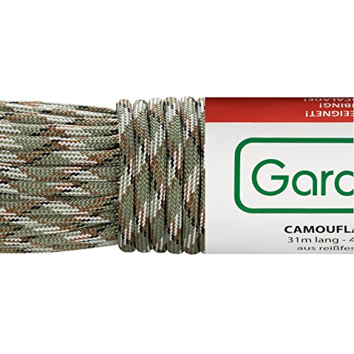 GardenMate Cuerda de Nailon para Exteriores Paracord 550 Profesional I I 31 m Longitud 4 mm Grosor I Cuerda con Revestimiento y núcleo de 7 Hilos de Nailon Resistentes al desgarro