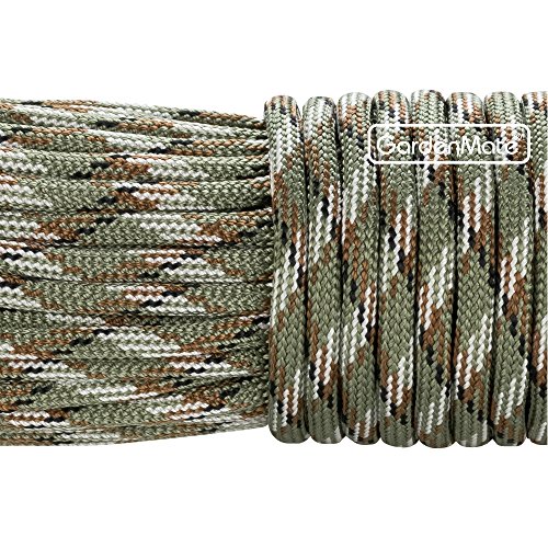 GardenMate Cuerda de Nailon para Exteriores Paracord 550 Profesional I I 31 m Longitud 4 mm Grosor I Cuerda con Revestimiento y núcleo de 7 Hilos de Nailon Resistentes al desgarro