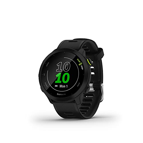 Garmin Forerunner 55 - Reloj inteligente para running con GPS, planes de entrenamiento, notificaciones y seguimiento del bienestar, Negro