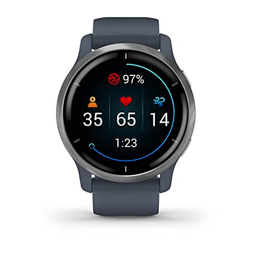 Garmin Venu 2 - Reloj inteligente con GPS, música y deportes, Azul Grafito