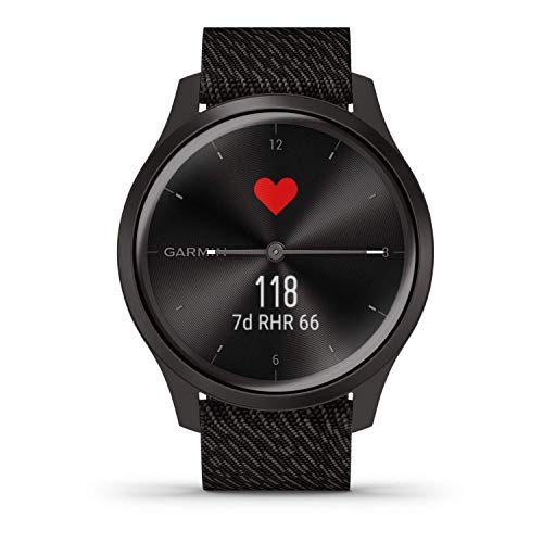 Garmin vívomove Style, Smartwatch híbrido con dos pantallas ocultas a color, Garmin Pay, 42 mm Negro