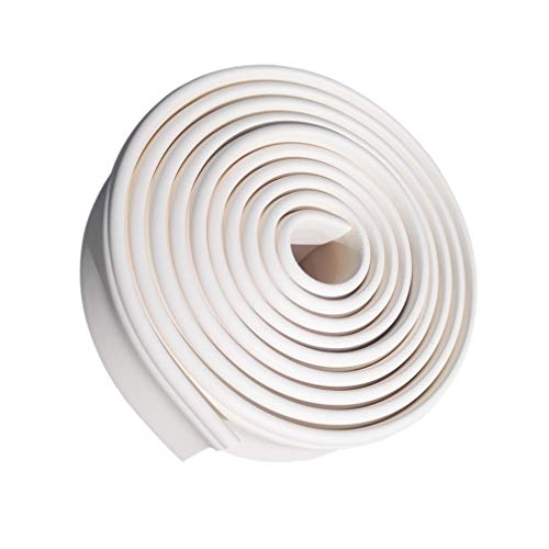 Garneck Bordes de La Pared Pelar Y Pegar Bordes de La Pared Pegatina Borde de La Pared Decoración para El Hogar Pegatina TV Fondo Pegatina de Pared - Blanco (Longitud 5 Metros Ancho 3 Cm)