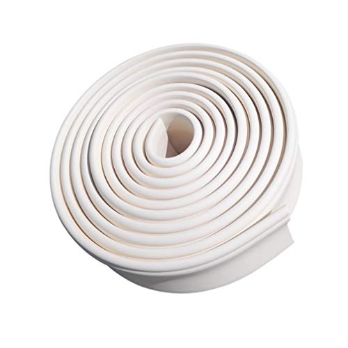 Garneck Bordes de La Pared Pelar Y Pegar Bordes de La Pared Pegatina Borde de La Pared Decoración para El Hogar Pegatina TV Fondo Pegatina de Pared - Blanco (Longitud 5 Metros Ancho 3 Cm)