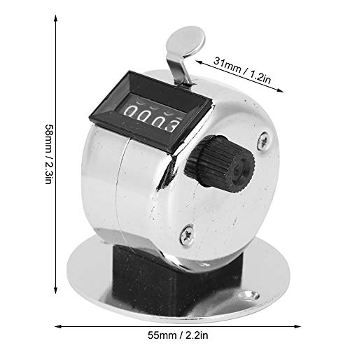 Garosa Contador de conteo Manual de Metal Contadores de conteo de 4 dígitos Contador mecánico Manual Contador de clicker Contador de clics de Mano Contador de números