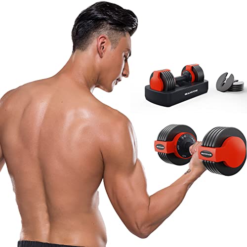 GEARSTONE Mancuernas ajustables con disco de pesas para uso general en casa, gimnasio, oficina, negro (YL-11)