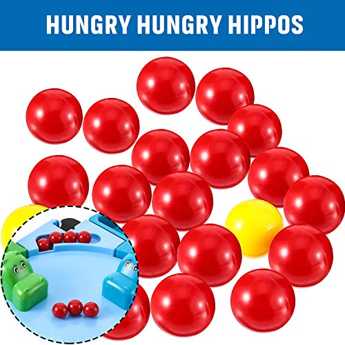 Gejoy 42 Piezas de Canicas de Reemplazo de Juego 2 Conjuntos de Bolas de Reemplazo de Juego Compatibles con Hipopótamos Hambre Hambre, 38 Bolas Rojas y 4 Bola Amarillas