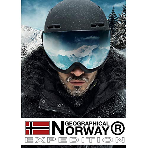 Geographical Norway Bryan Chaqueta de invierno para hombre, chaqueta acolchada con capucha, chaqueta con capucha y forro, cálida, anorak, para el invierno, otoño, XXL, negro