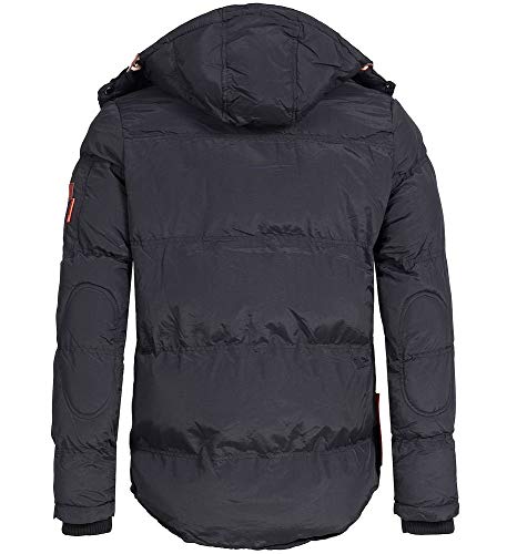 Geographical Norway - Chaqueta acolchada de invierno para hombre, con capucha (Negro, M)