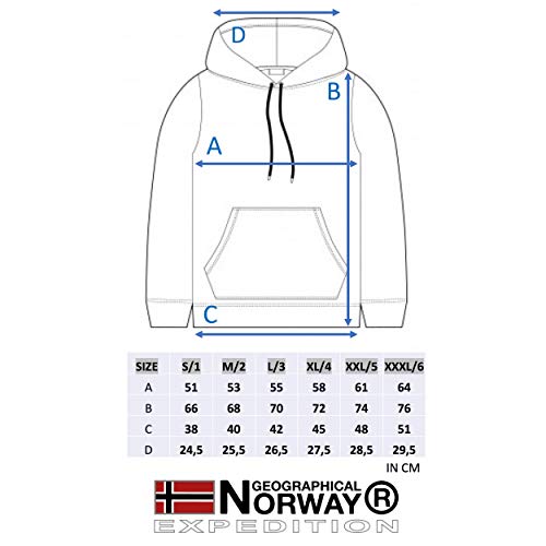 Geographical Norway Flyer - Sudadera con Capucha Y Bolsillo Canguro Hombre - Sudadera con Logo Estilo Hombres - Sudaderas Cómoda De Invierno (Negro, XXL)