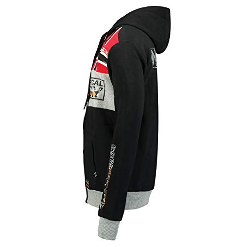 Geographical Norway Flyer - Sudadera con Capucha Y Bolsillo Canguro Hombre - Sudadera con Logo Estilo Hombres - Sudaderas Cómoda De Invierno (Negro, XXL)