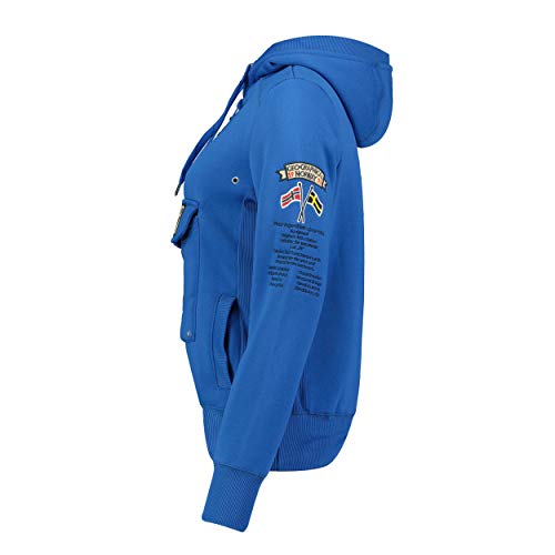 Geographical Norway GYMCLASS Lady - Sudadera Mujer Bolsillos Kangaroo - Sudadera Caliente Mujer - Suéter Abrigos Manga Larga - Hoodie Tops Casual Abrigo Estilo Azul Real M - Talla 2