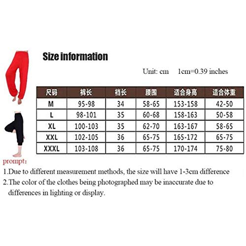 GHJUH Tai Chi Pantalones Artes Marciales Kung fu Pantalones ala Chun Shaolin Outfit Suave Transpirable cómodo Artes Marciales Ropa Zen meditación Yoga Pantalones