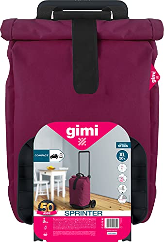 Gimi Sprinter Carro de la Compra Extensible, Bolsa 100% poliéster Impermeable, Capacidad 50L, 34,8 x 45,1 x 102,7 cm, Accaio, Violeta, Grande