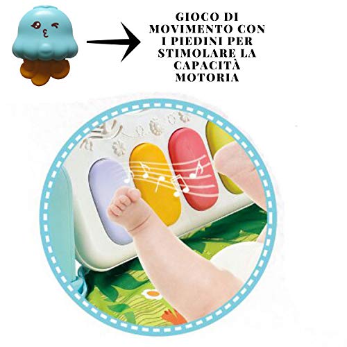 Gimnasio de bebé, multifunción, 5 en 1, piano para bebés y niños de 3 meses + 4 niveles de juego, gimnasio, música, sonidos, luces, suave alfombrilla fácilmente lavable (arco iris)