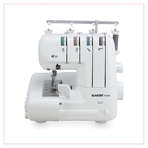 GLAESER Home | Overlock ol 50 | Costura y corte en una sola pasada | Máquina overlock con longitud de puntada ajustable | Fácil manejo