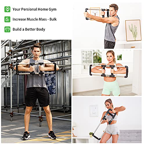 GOFITNESS Barra de Presión Push Down – Máquina para Fortalecer Pectorales – Barras de Presión de Muelle para Ejercitar Brazos - Portátil para Ejercitarse en Casa, Viajes o Exteriores