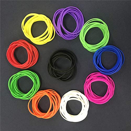 Gogo 100 Pulseras de Silicona Personalizada, Pulsera Elastica de Multicolor, Brazalete de Goma, Brazalete Deportivo - Colores Mezclados