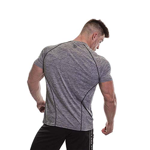 Gold's Gym Camiseta de Manga Corta para Hombre con Mangas raglán Marl, Hombre, GGTS060, Gris Claro, L