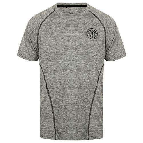 Gold's Gym Camiseta de Manga Corta para Hombre con Mangas raglán Marl, Hombre, GGTS060, Gris Claro, L