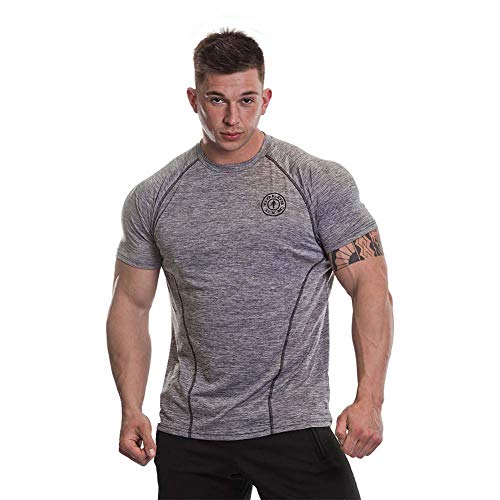 Gold's Gym Camiseta de Manga Corta para Hombre con Mangas raglán Marl, Hombre, GGTS060, Gris Claro, L