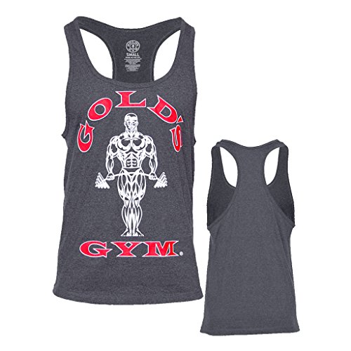 Golds Gym GGVST-003 Muscle Joe - Camiseta musculación para Hombre, Color Gris Marengo, Talla M, GGVST003