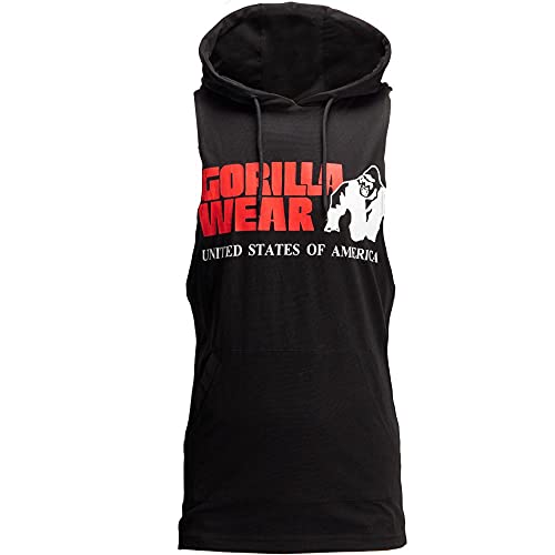 GORILLA WEAR Rogers Hooded-Camiseta de Tirantes, Negro, 4XL para Hombre