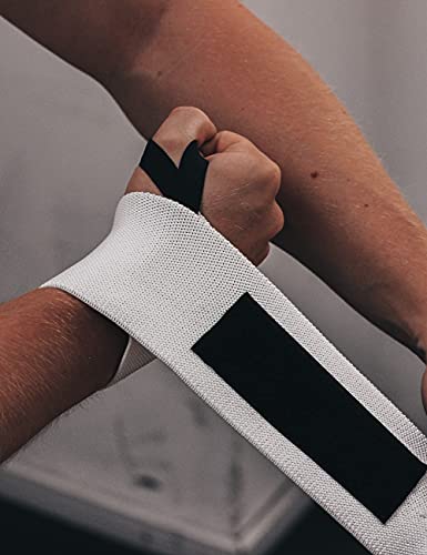 GORNATION® Power Wrist Wraps/Muñequeras Gym para una máxima Estabilidad y Mejor Rendimiento Entrenamiento con Pesas, musculación, Crossfit y calistenia - para Hombres y Mujeres (White)