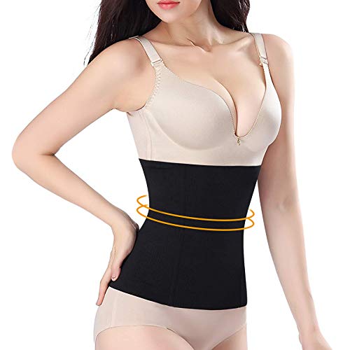 Gotoly Entrenador de Cintura para Mujer Fajas Reductoras Faja Moldeadora para Control de Abdomen Cinturón sin Costuras para Recuperación Posparto Waist Trainer (Negro, Small)