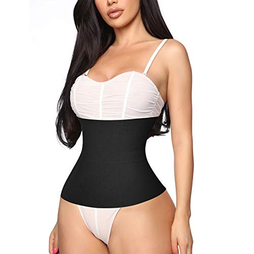 Gotoly Entrenador de Cintura para Mujer Fajas Reductoras Faja Moldeadora para Control de Abdomen Cinturón sin Costuras para Recuperación Posparto Waist Trainer (Negro, Medium)