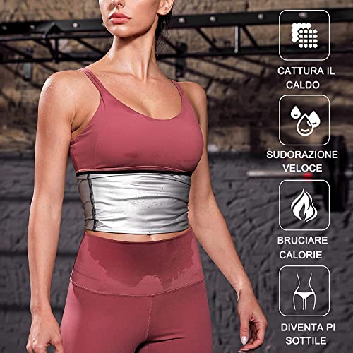 Gotoly Fajas Reductoras Abdomen Mujer para Sudar Entrenador de Cintura de Sudoración Cinturón Reductor Vientre con Efecto Sauna Faja Deportiva para Deporte Fitness (M, Negro)