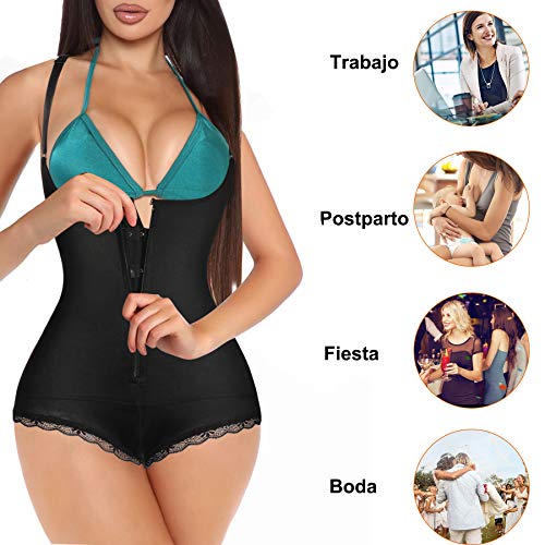 Gotoly Fajas Reductoras Adelgazantes para Mujer Corsé Underbust Lencería Moldeadora Shapewear de Control de Abdomen Bodysuit Posparto (Negro, Small)