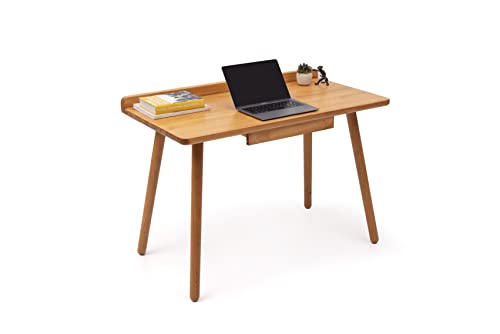 Gozos Cadiz Mesa de Ordenador de diseño con cajones, Home Office, salón, Escritorio Macizo, Madera de Pino, Mesa de Oficina, Mesa de Trabajo, Vintage, 110 x 60 cm